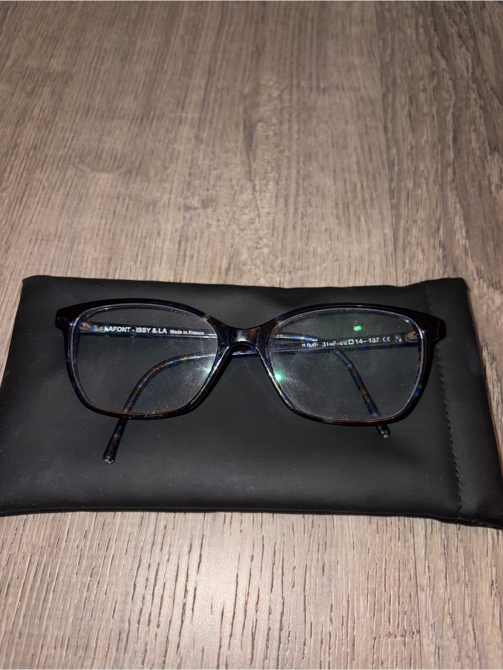Lafont ISSY & LA Blue Full Rim Square Eyeglass Frames Plastic 49-14-137 IMF 314